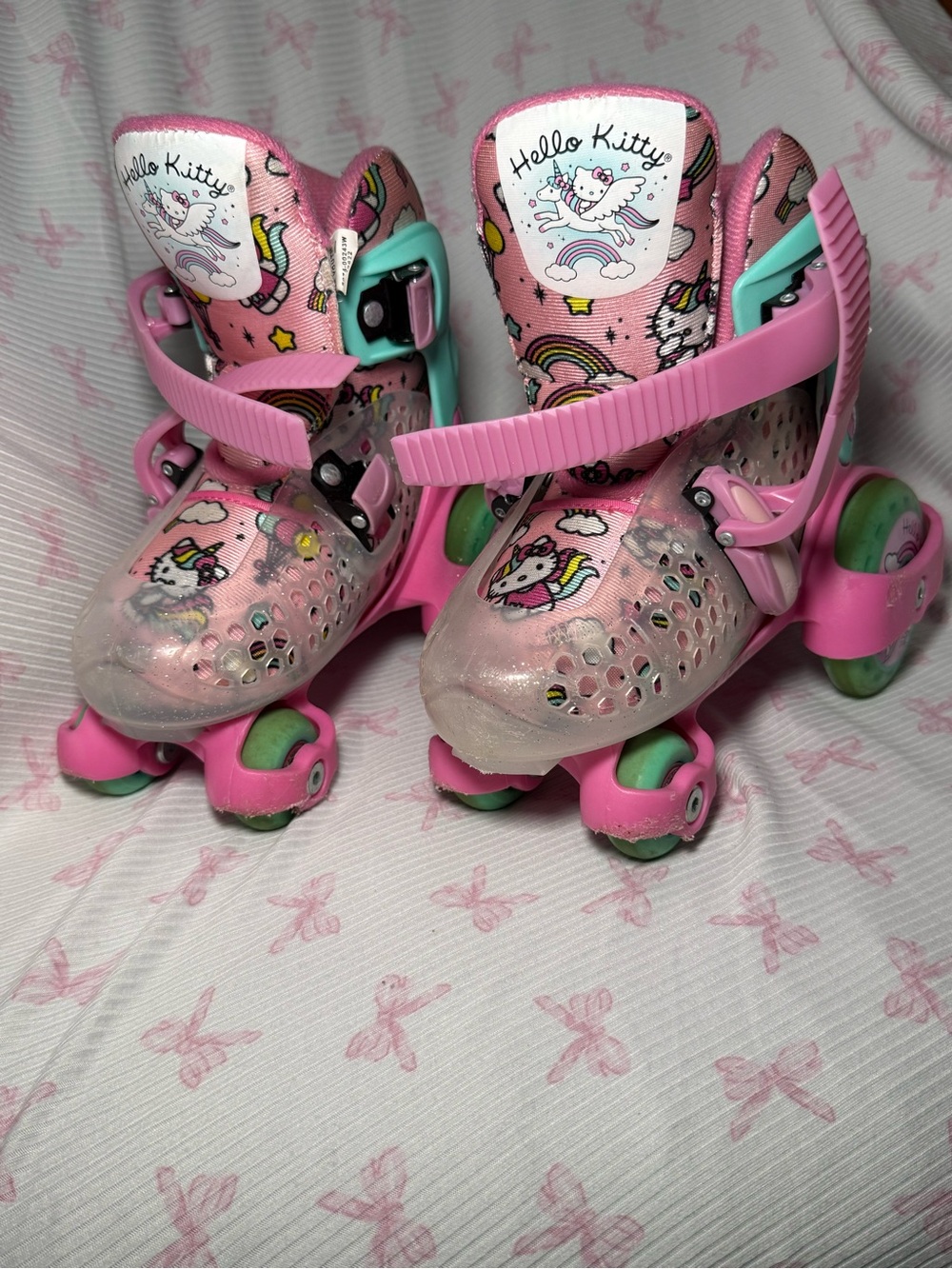 Hello Kitty Pink and Teal Adjustable Quad Skates